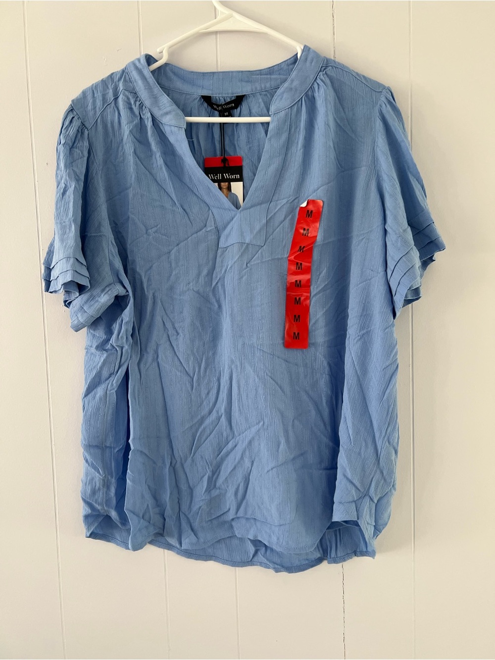 Well Worn Blue Short Sleeve V-Neck Shirt